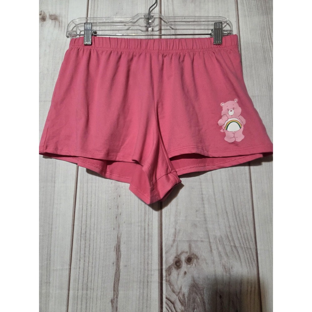 Care Bears Sleep Shorts Womens Small‎ Pink Cheer Bear Rainbow Pajama Lounge